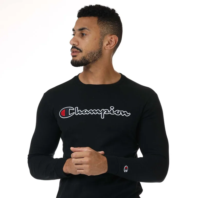 Men's Champion Rochester Long Sleeve T-Shirt in Black - 4