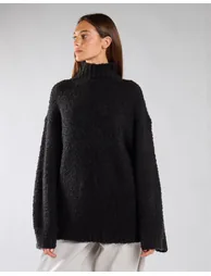 Black High Neck Oversized Jumper - 3