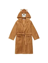 Fleece Hooded Bathrobe - 2
