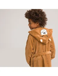 Fleece Hooded Bathrobe - 1