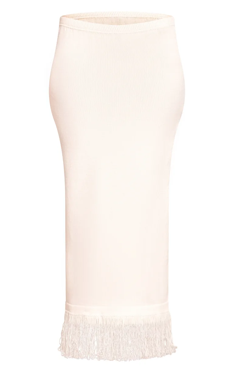 تنورة بريتي ليتل ثينق بلون كريمي ماكسي بقصة مستقيمة - 4