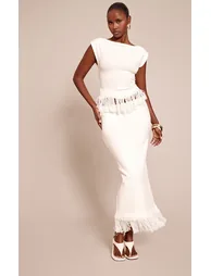 تنورة بريتي ليتل ثينق بلون كريمي ماكسي بقصة مستقيمة