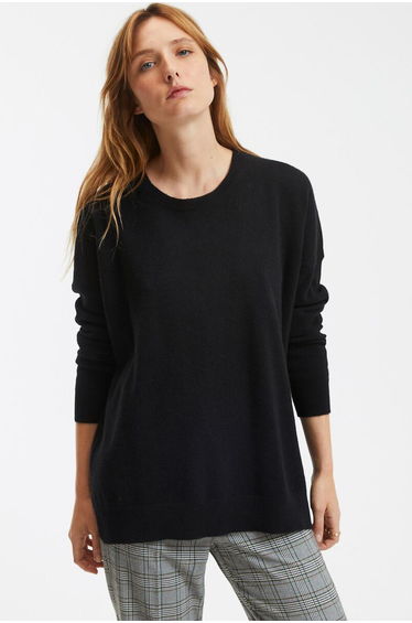 Recycled Cashmere Jumper/Sweater with Crew Neck in Fine Knit