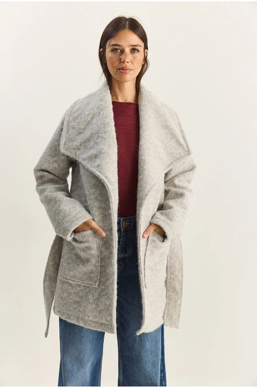 LUCCI Textured Midi Coat