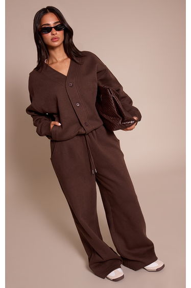 Petite Chocolate Button Up Side Pocket Sweatshirt