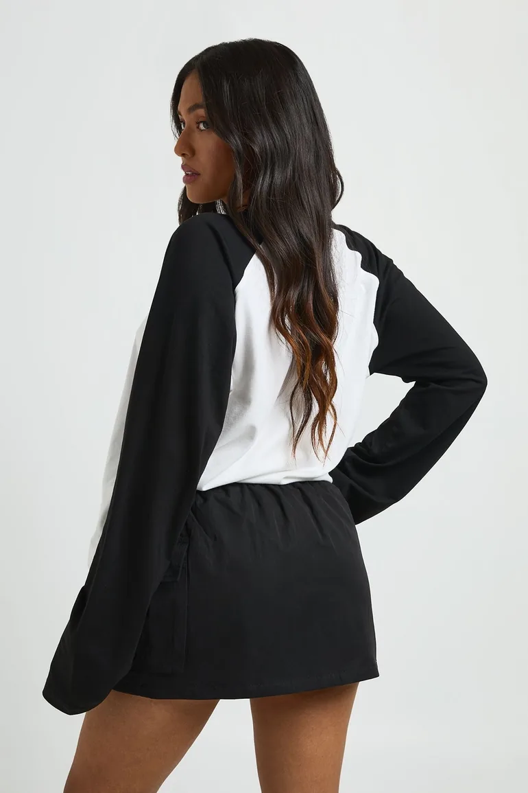 Petite Cargo Mini Skirt - black - 1