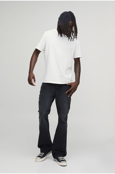 Basic Flared Fit Jeans - washed black