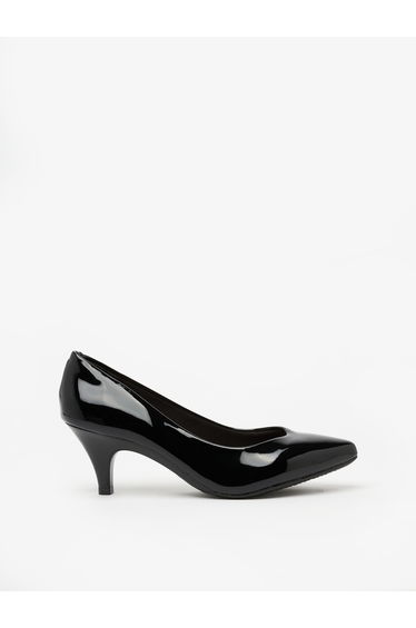 Faux Leather Low Heel Pointed Toe Shoes
