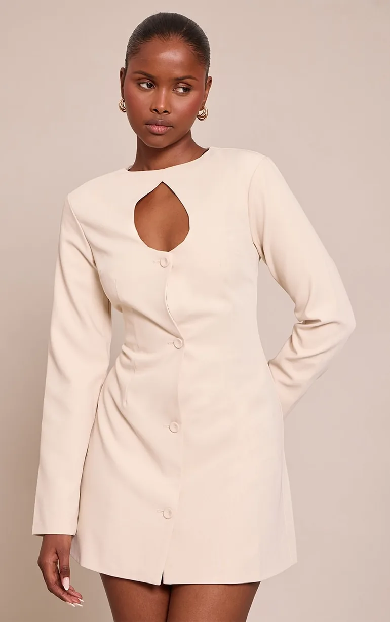 Cream Woven Long Sleeve Mini Dress Prettylittlething Cream : Party Dresses : VogaCloset Oman Cream Woven Long Sleeve Mini Dress Prettylittlething Cream : Party Dresses : VogaCloset Oman