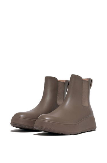 F-mode Leather Flatform Chelsea Boots Minky Grey