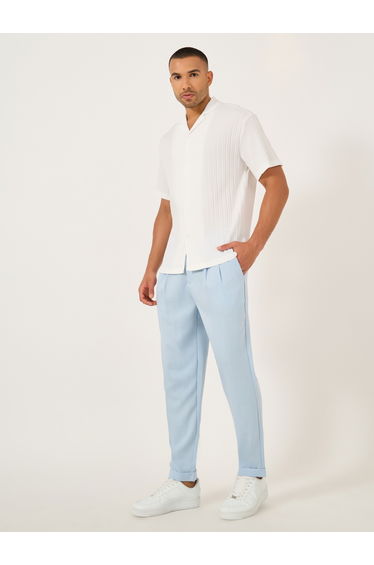 Solid Pleated Relaxed Fit Pants