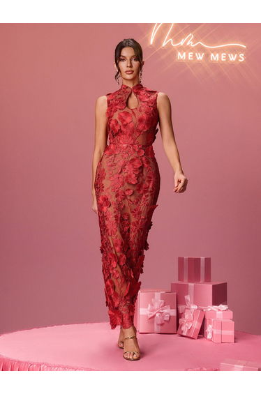 Bradley Sleeveless Flower Embroidered Dress