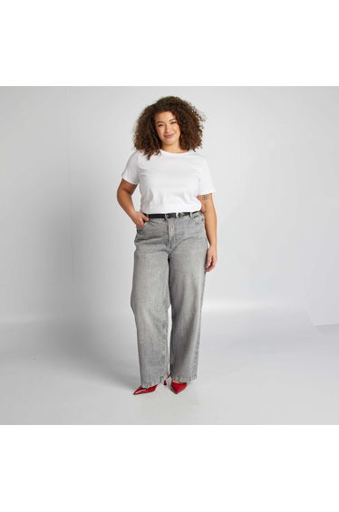 Short-sleeved jersey knit T-shirt WHITE