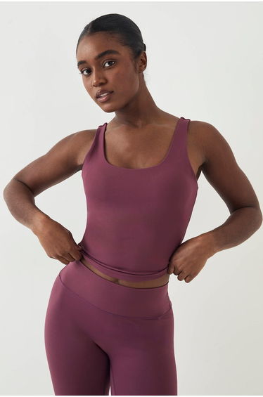 DSGN Studio Ultra Sculpt Padded Scoop Neck Vest Top - plum