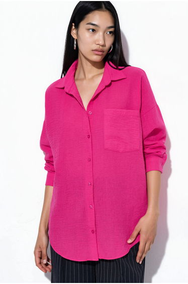 BDART Pocket Detailed Linen Blended Basic Shirt