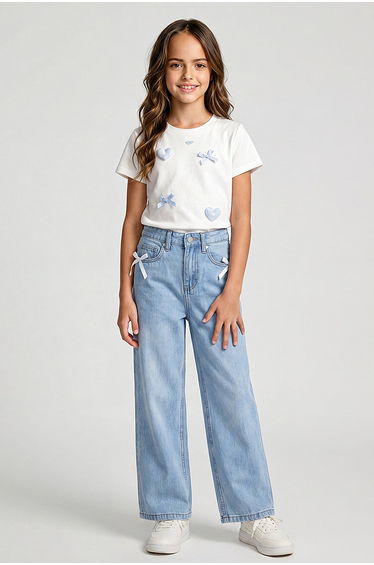 Denim Pants With Side Linings