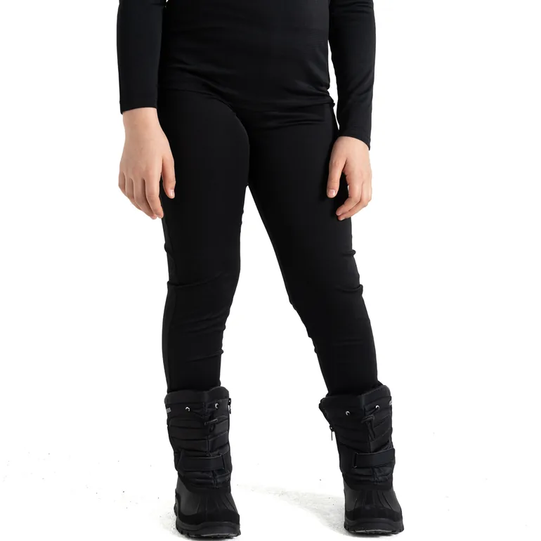 Dare 2b Kids Elate II Warm Long Sleeve T-Shirt Bottoms Baselayer Set - Black - 3