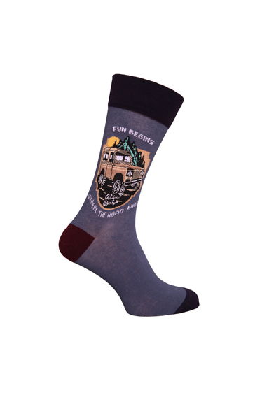 Simply Essentials Boys Toys Mens Safari Truck Socks - Blue
