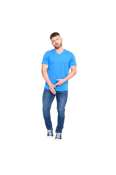 Duke Mens D555 Signature 2 V Neck T-Shirt - Blue
