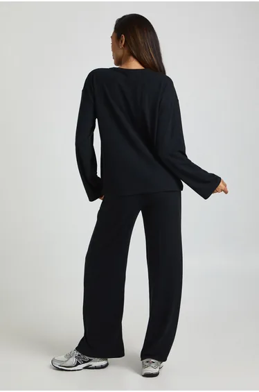 طقم مريح بوهو باللون الأسود - للحوامل