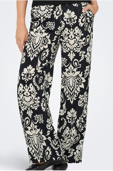 Printed Wide Leg Trousers