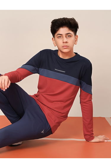 Color Block Long Sleeve Regular Fit T-Shirt