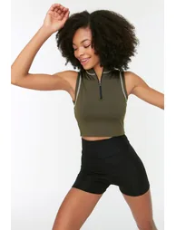 Black Flexible Yoga Sports Shorts Tights - 1