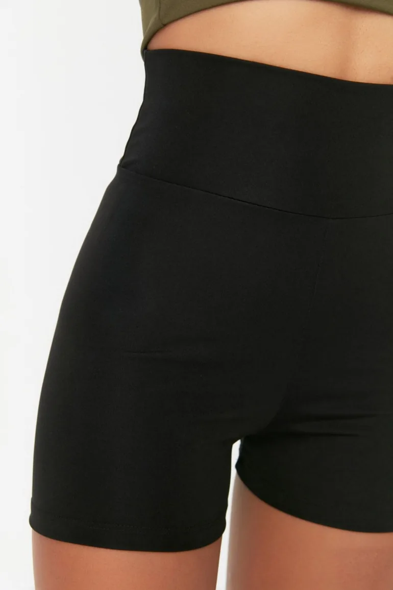 Black Flexible Yoga Sports Shorts Tights - 3