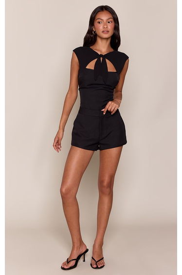 Black Mid Rise Woven Short Co-ord