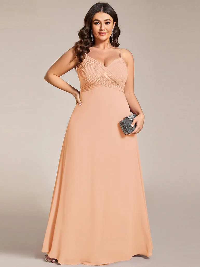 Plus Size A-Line Sleeveless Evening Dress - 3