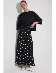 LONG SKİRT WİTH POLKA DOT PATTERN - 1