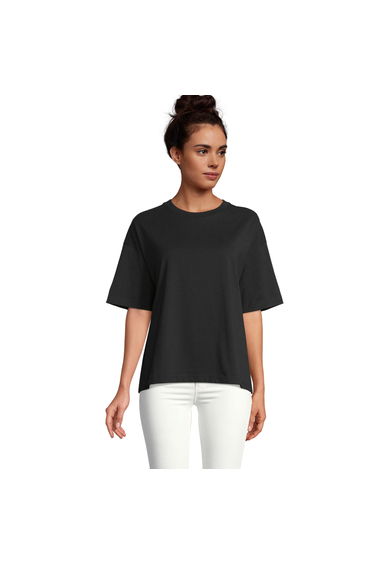 SOLS Womens/Ladies Boxy Organic Oversized T-Shirt - Deep Black