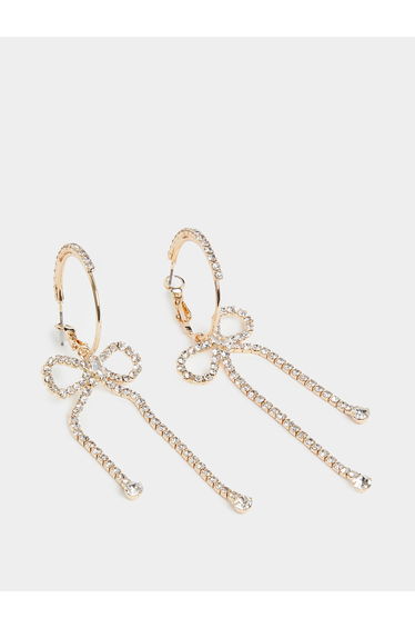 Gold Bow Dangle Earrings