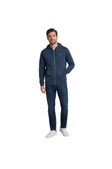 Original Penguin Mens Cotton Long-Sleeved Full Zip Hoodie - Yale Blue