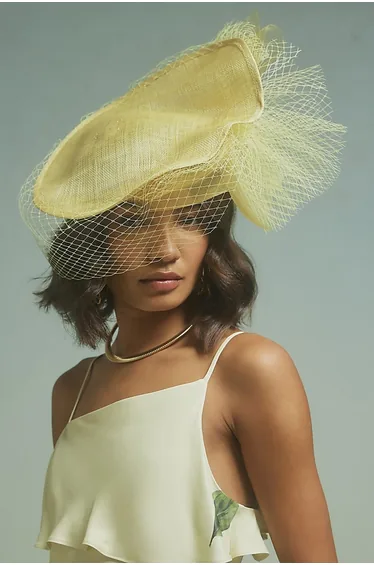 Yellow Premium Hailey Net Fascinator