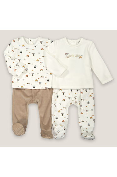Pack of 2 Pyjamas in Velour