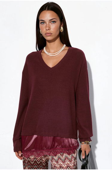 BUSEM Women’s V-neck Knit Sweater