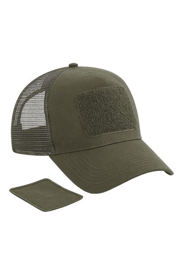 Beechfield Patch Snapback Trucker Cap - Military Green