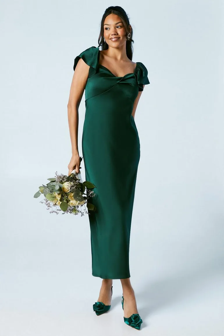 affordable bridesmaid dresses san diego Maya Cranberry Embellished Angel Sleeve & Open Back Midaxi Dress – Maya  Deluxe main image 0