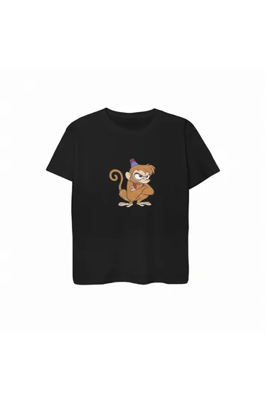Aladdin Boys Abu Angry Cotton T-Shirt - Black