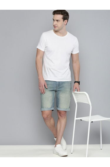 Men Acid Wash Denim Shorts