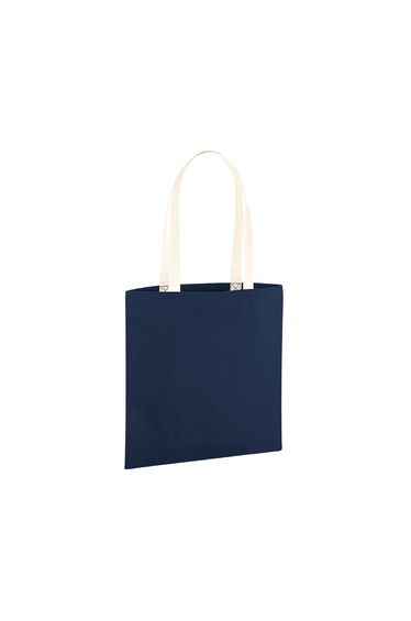 Westford Mill EarthAware Organic Bag For Life Contrast Tote Bag - French Navy/Natural