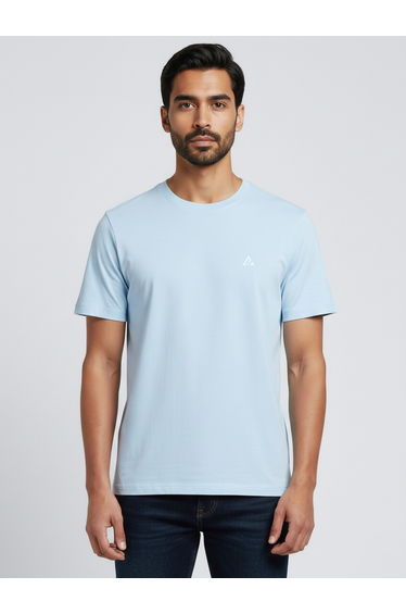 Men Blue Soft Cotton Round Neck T-Shirt