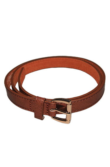 Forest Womens/Ladies Leather Skinny Belt - Tan