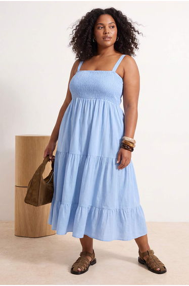 Blue Woven Plus Size Dress