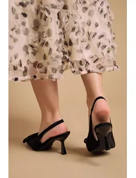 Kiki Faux Suede Bow Detail Stiletto Heel Court Shoes - 3