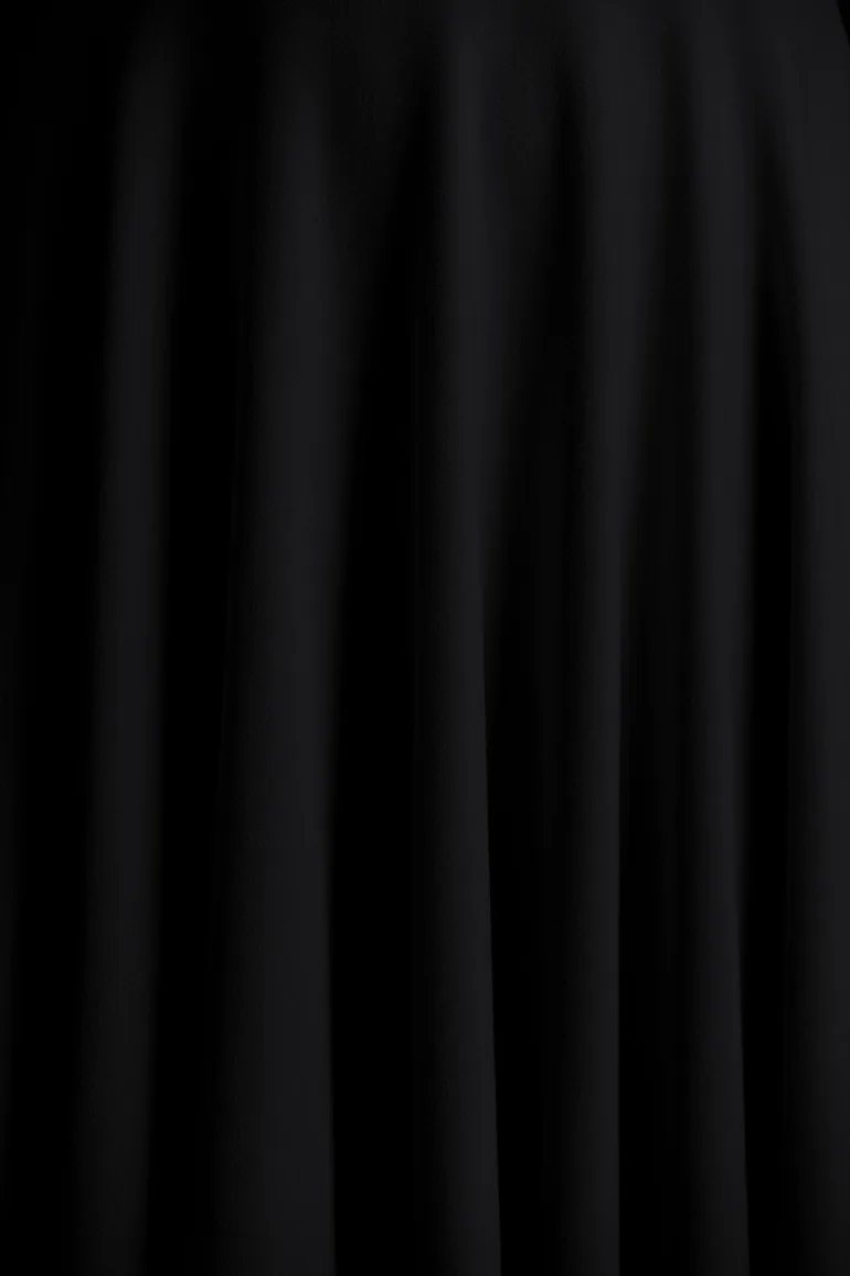 Vicky | Black High Neck  Dress With Puff Sleeves - 4