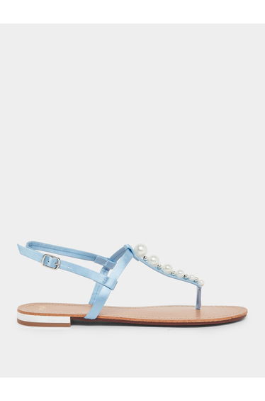 Pearl Embellished Flat Sandals