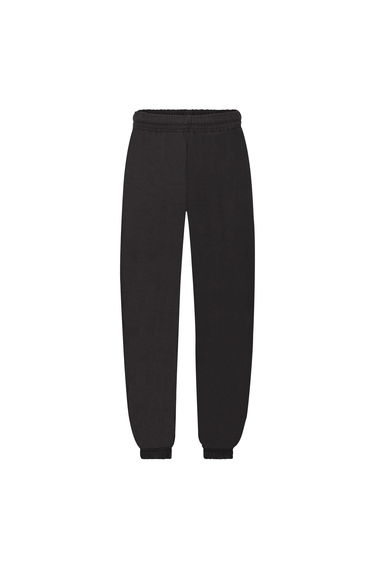 Fruit of the Loom Childrens/Kids Classic Plain Elasticated Cuff Jogging Bottoms - Black