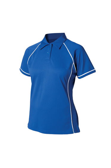 Finden & Hales Womens/Ladies Piped Performance Polo Shirt - Royal Blue/White
